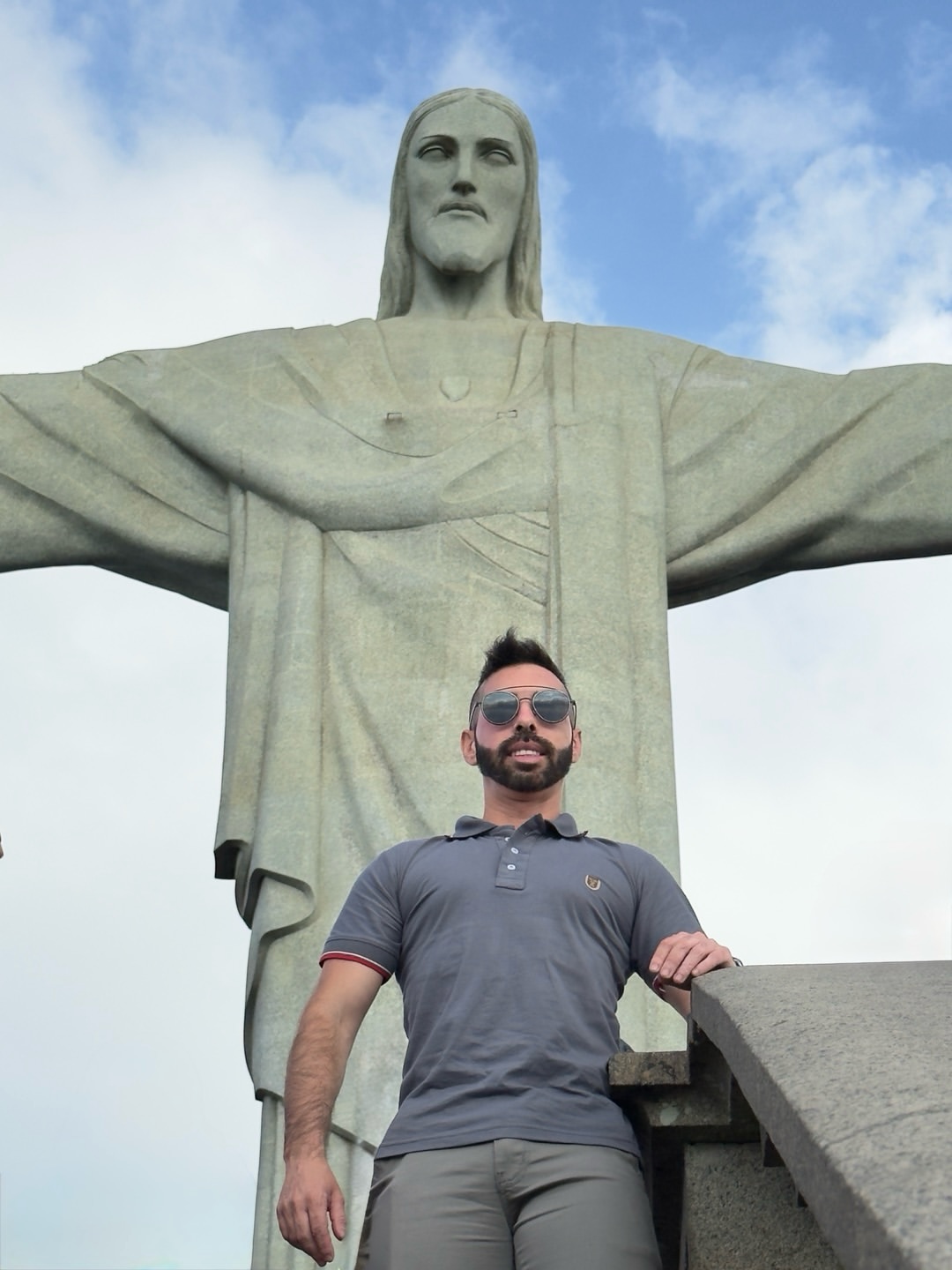 Turista no Cristo Redentor